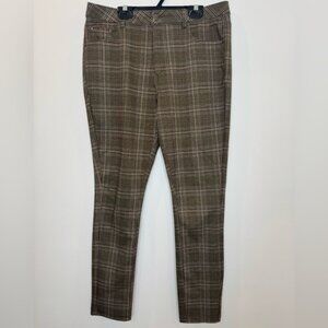 Avec les filles Brown neutral tones Plaid Pants size medium
